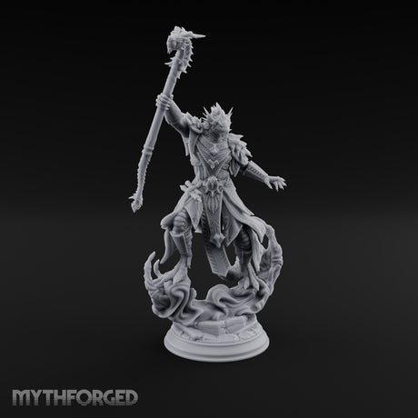Staff Raising Dragonborn Sorcerer Miniature for Dungeons and Dragons, Pathfinder or other TTRPGs