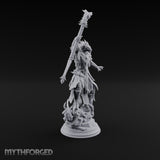 Staff Raising Dragonborn Sorcerer Miniature for Dungeons and Dragons, Pathfinder or other TTRPGs