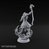 Staff Raising Dragonborn Sorcerer Miniature for Dungeons and Dragons, Pathfinder or other TTRPGs