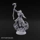 Staff Raising Dragonborn Sorcerer Miniature for Dungeons and Dragons, Pathfinder or other TTRPGs