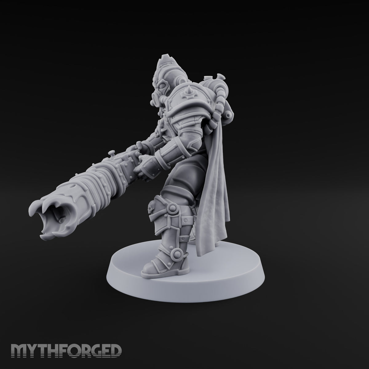 Fuel Line Hissing Human Gas-Masked Flamer Gunner A