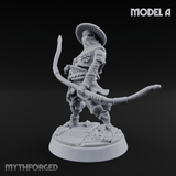 Bow Flexing Ashigaru Archers A Miniature for Dungeons and Dragons, Pathfinder or other TTRPGs