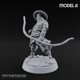 Bow Flexing Ashigaru Archers Miniature for Dungeons and Dragons, Pathfinder or other TTRPGs