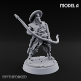 Bow Flexing Ashigaru Archers A Miniature for Dungeons and Dragons, Pathfinder or other TTRPGs