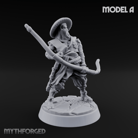 Bow Flexing Ashigaru Archers A Miniature for Dungeons and Dragons, Pathfinder or other TTRPGs
