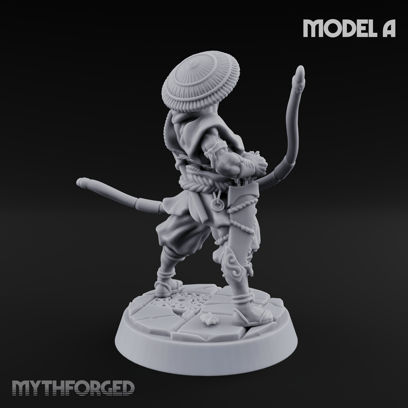 Bow Flexing Ashigaru Archers A Miniature for Dungeons and Dragons, Pathfinder or other TTRPGs