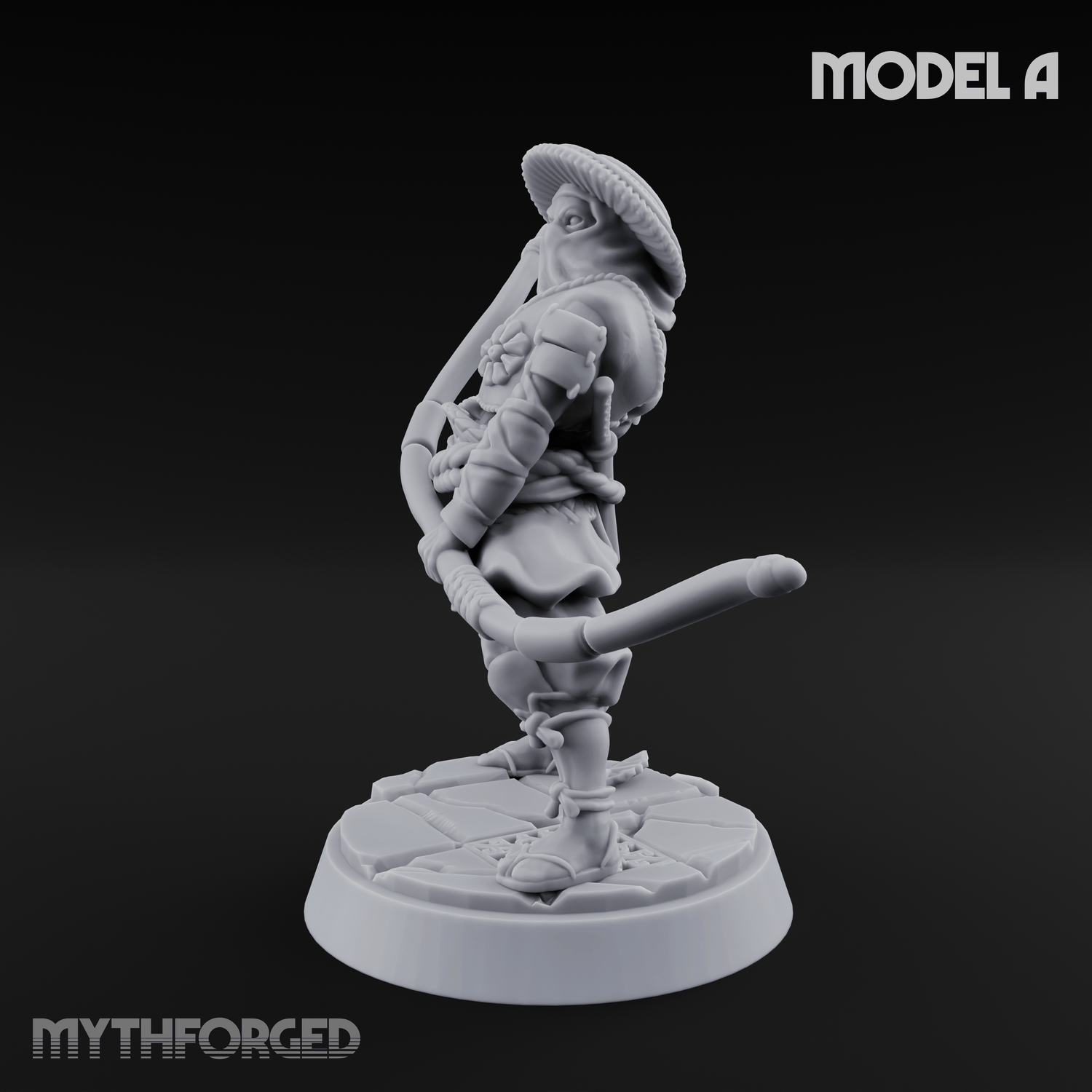 Bow Flexing Ashigaru Archers A Miniature for Dungeons and Dragons, Pathfinder or other TTRPGs