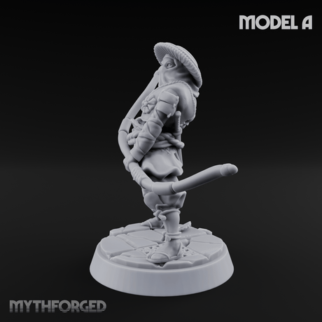 Bow Flexing Ashigaru Archers A Miniature for Dungeons and Dragons, Pathfinder or other TTRPGs