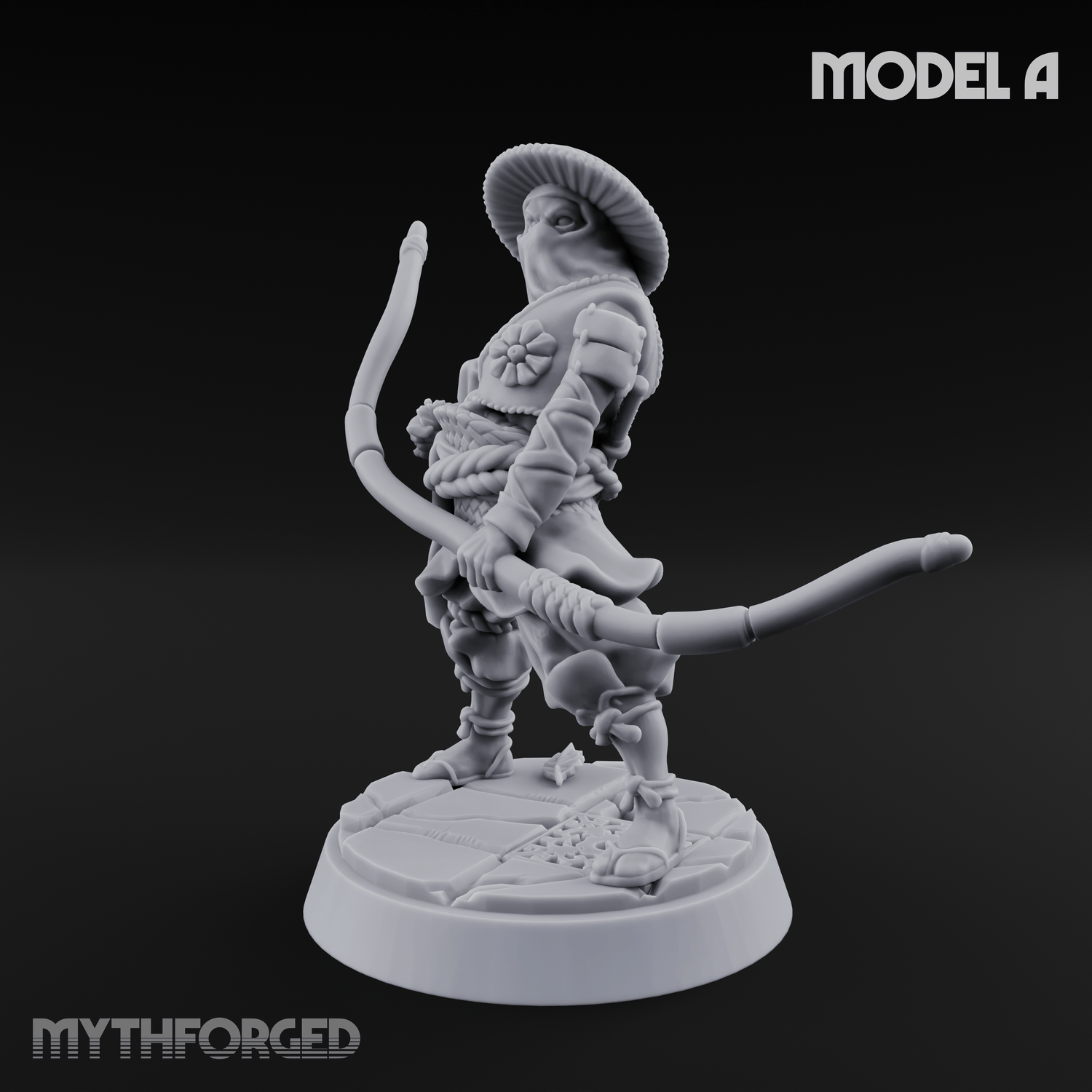 Bow Flexing Ashigaru Archers A Miniature for Dungeons and Dragons, Pathfinder or other TTRPGs