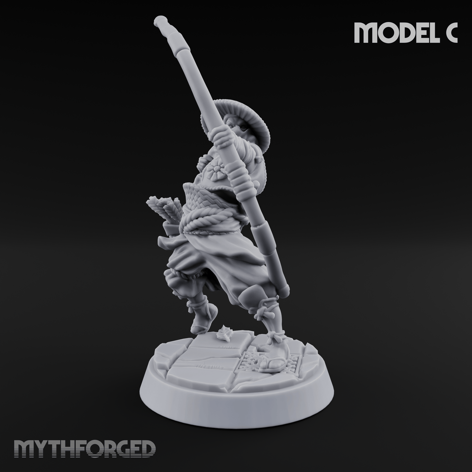 Bow Flexing Ashigaru Archers Miniature for Dungeons and Dragons, Pathfinder or other TTRPGs