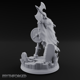 Axe Shouldered Ready Human Barbarian Miniature for Dungeons and Dragons, Pathfinder or other TTRPGs