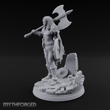 Axe Shouldered Ready Human Barbarian Miniature for Dungeons and Dragons, Pathfinder or other TTRPGs