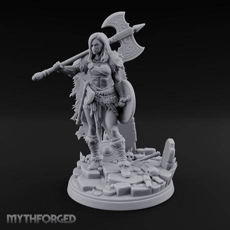 Axe Shouldered Ready Human Barbarian Miniature for Dungeons and Dragons, Pathfinder or other TTRPGs