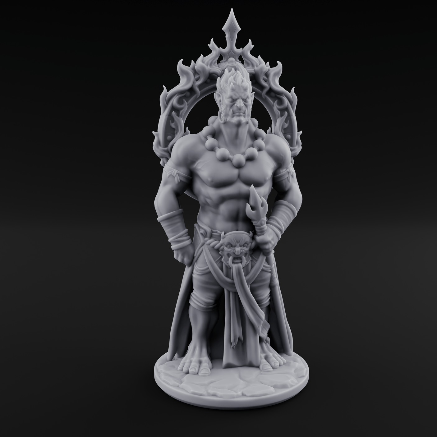Halo Bearing Demon Asura Miniature for Dungeons and Dragons, Pathfinder or other TTRPGs