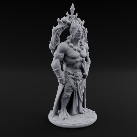 Halo Bearing Demon Asura Miniature for Dungeons and Dragons, Pathfinder or other TTRPGs