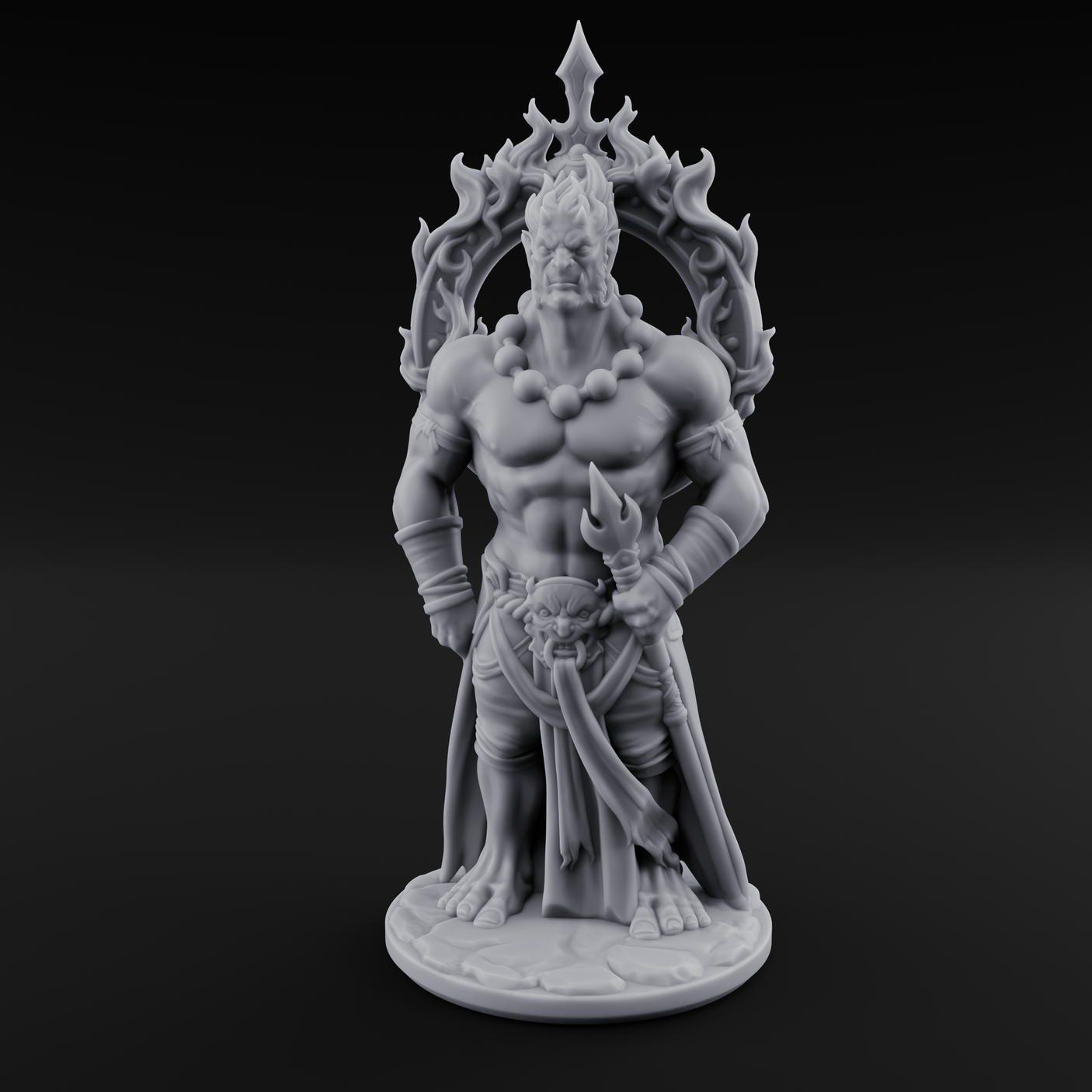 Halo Bearing Demon Asura Miniature for Dungeons and Dragons, Pathfinder or other TTRPGs