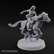 Wind-Swept Galloping Human Rider Miniature for Dungeons and Dragons, Pathfinder or other TTRPGs