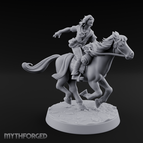 Wind-Swept Galloping Human Rider Miniature for Dungeons and Dragons, Pathfinder or other TTRPGs