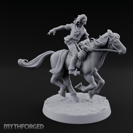 Wind-Swept Galloping Human Rider Miniature for Dungeons and Dragons, Pathfinder or other TTRPGs