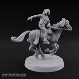 Wind-Swept Galloping Human Rider Miniature for Dungeons and Dragons, Pathfinder or other TTRPGs