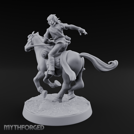 Wind-Swept Galloping Human Rider Miniature for Dungeons and Dragons, Pathfinder or other TTRPGs