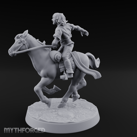 Wind-Swept Galloping Human Rider Miniature for Dungeons and Dragons, Pathfinder or other TTRPGs
