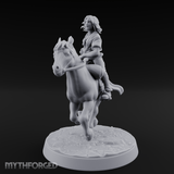 Wind-Swept Galloping Human Rider Miniature for Dungeons and Dragons, Pathfinder or other TTRPGs