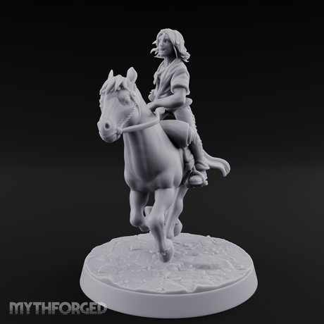 Wind-Swept Galloping Human Rider Miniature for Dungeons and Dragons, Pathfinder or other TTRPGs