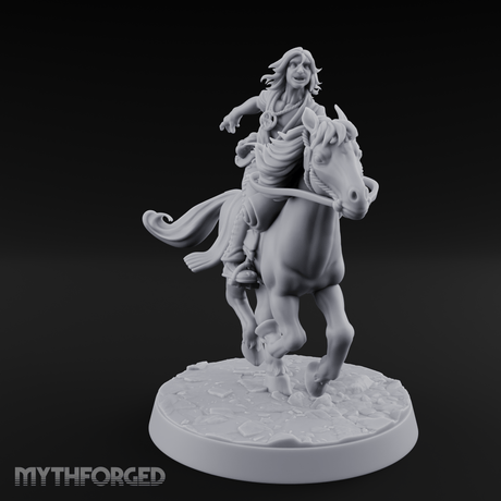 Wind-Swept Galloping Human Rider Miniature for Dungeons and Dragons, Pathfinder or other TTRPGs
