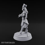 Velvet Rope Poise Elf Female Hostess in Tall Cap and Cape with Presenting Hands