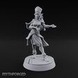 Velvet Rope Poise Elf Female Hostess in Tall Cap and Cape with Presenting Hands