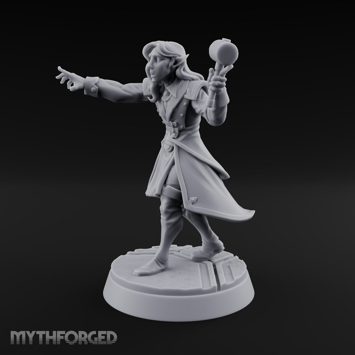 Bid Withdrawn in Panic Elf Male Auctioneer with Mallet and Long Coat