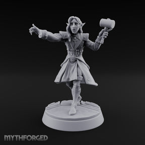 Bid Withdrawn in Panic Elf Male Auctioneer with Mallet and Long Coat