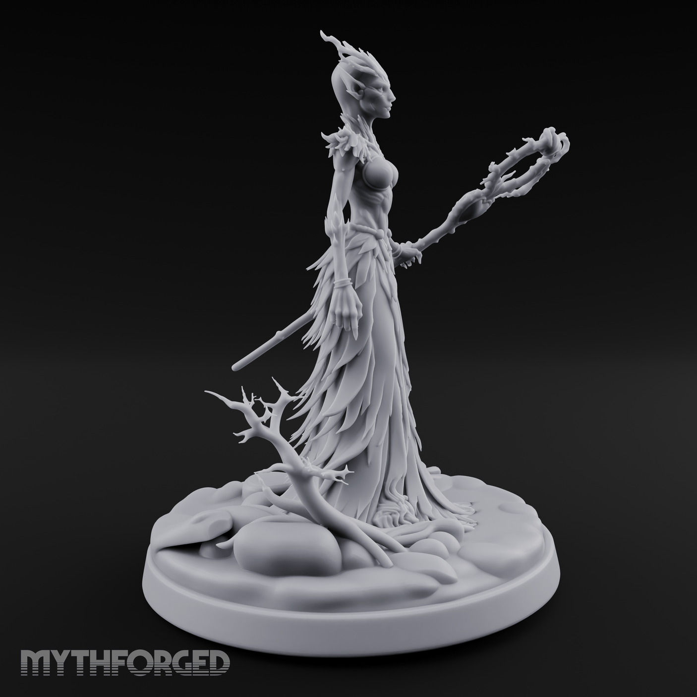 Grasping Nature'S Sceptre Dryad Sorceress Miniature for Dungeons and Dragons, Pathfinder or other TTRPGs