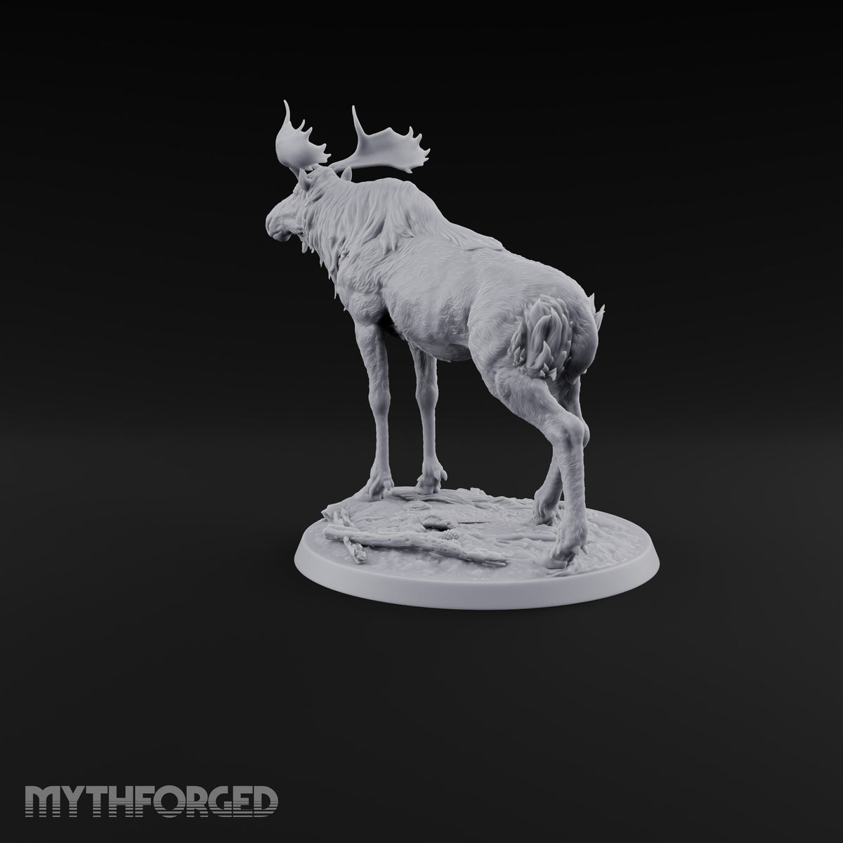 Antlers Up, Snow Underhoof Elk Beast A