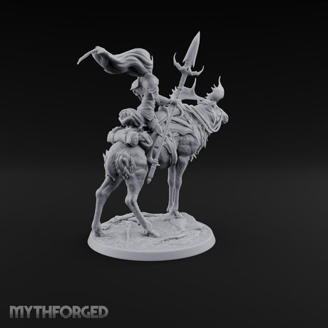 Riding Out Under Northern Lights Elf Elk Rider A