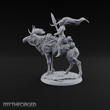 Riding Out Under Northern Lights Elf Elk Rider A