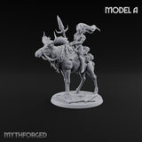 Riding Out Under Northern Lights Elf Elk Rider A