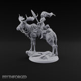 Riding Out Under Northern Lights Elf Elk Rider B