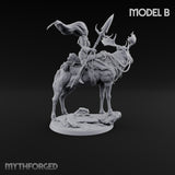Riding Out Under Northern Lights Elf Elk Riders — B