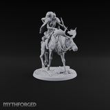 Riding Out Under Northern Lights Elf Elk Riders — D