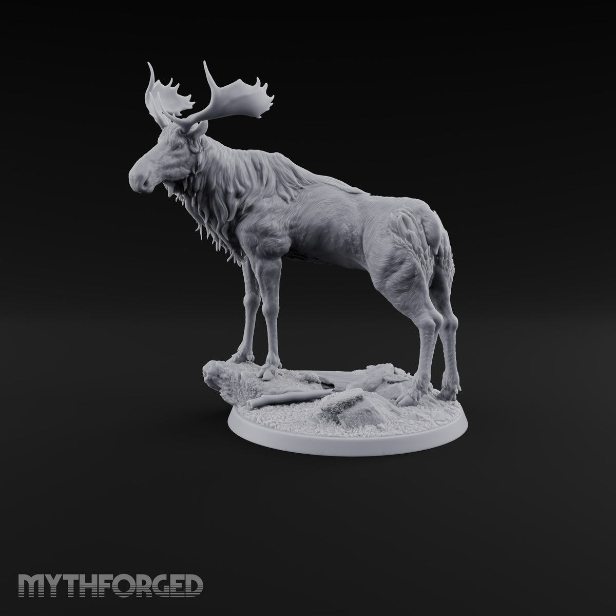 Antlers Up, Snow Underhoof Elk Beast B
