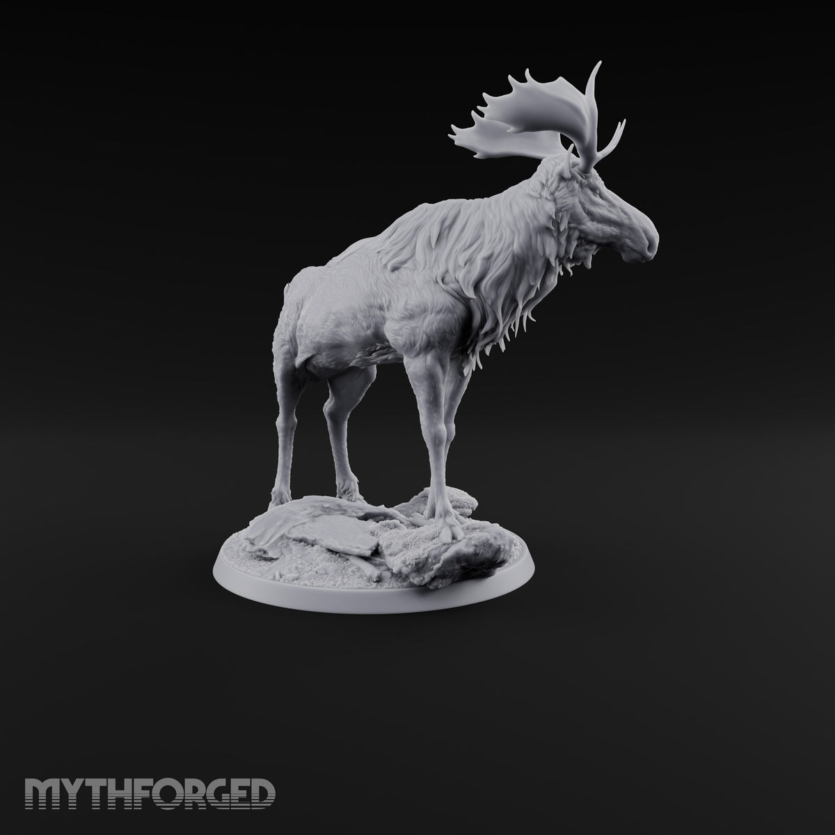 Antlers Up, Snow Underhoof Elk Beast B