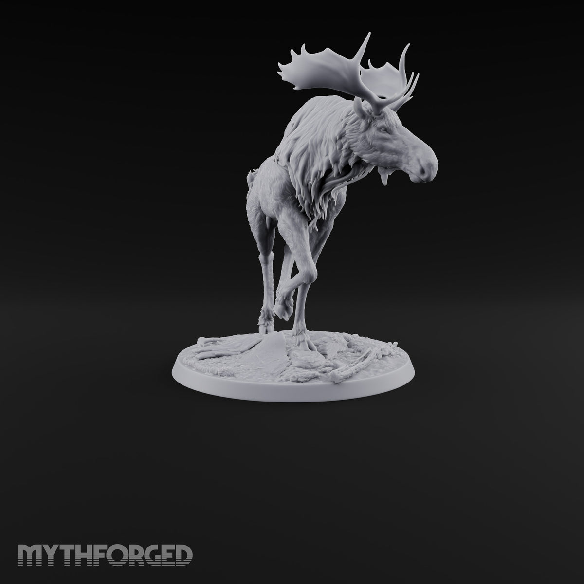 Antlers Up, Snow Underhoof Elk Beast C