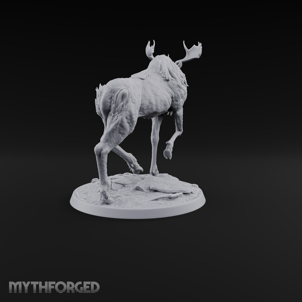 Antlers Up, Snow Underhoof Elk Beast C