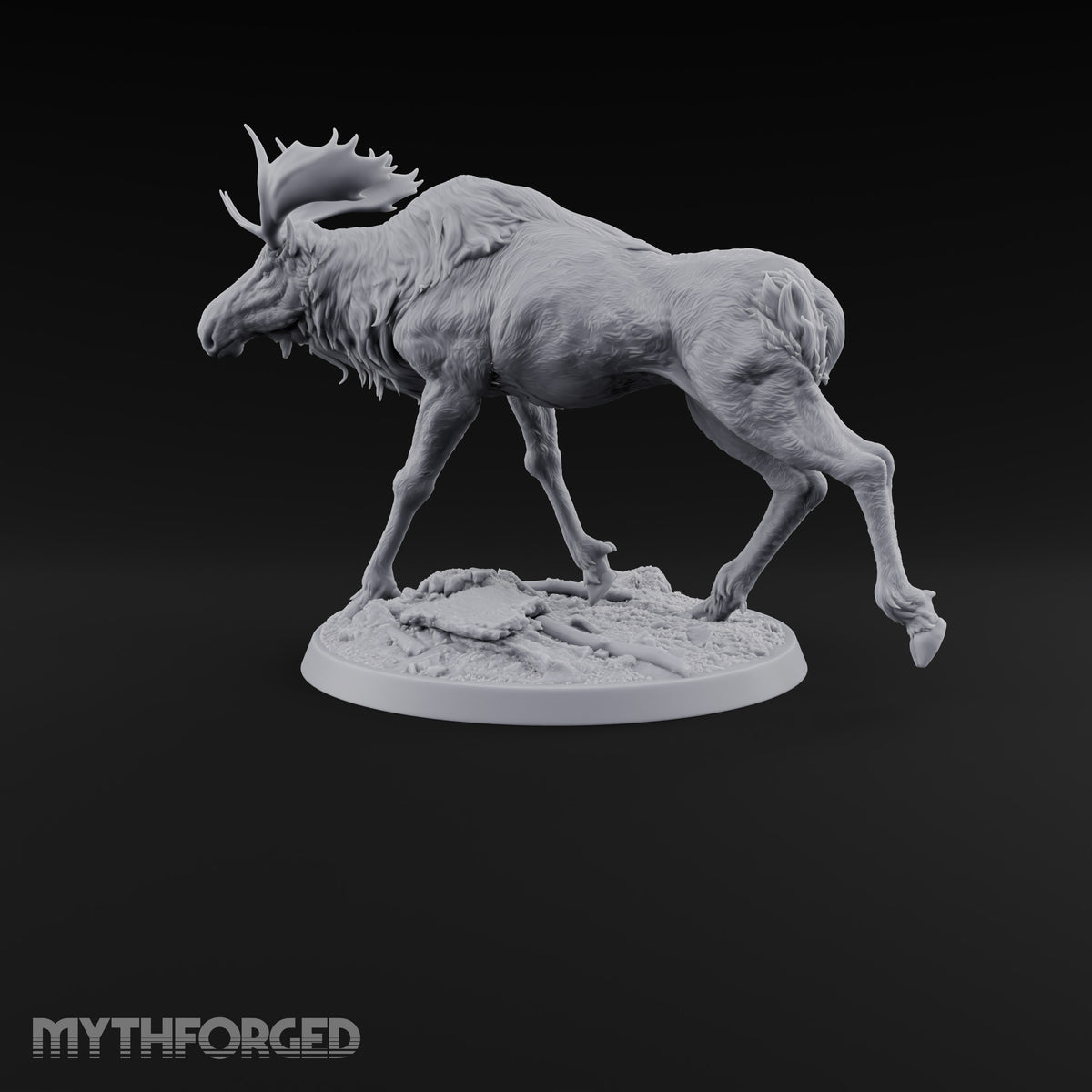 Antlers Up, Snow Underhoof Elk Beast D