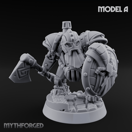 Shell Plated Striding Mech Dwarf Warriors A Miniature for Dungeons and Dragons, Pathfinder or other TTRPGs