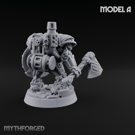 Shell Plated Striding Mech Dwarf Warriors A Miniature for Dungeons and Dragons, Pathfinder or other TTRPGs