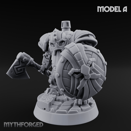 Shell Plated Striding Mech Dwarf Warriors A Miniature for Dungeons and Dragons, Pathfinder or other TTRPGs