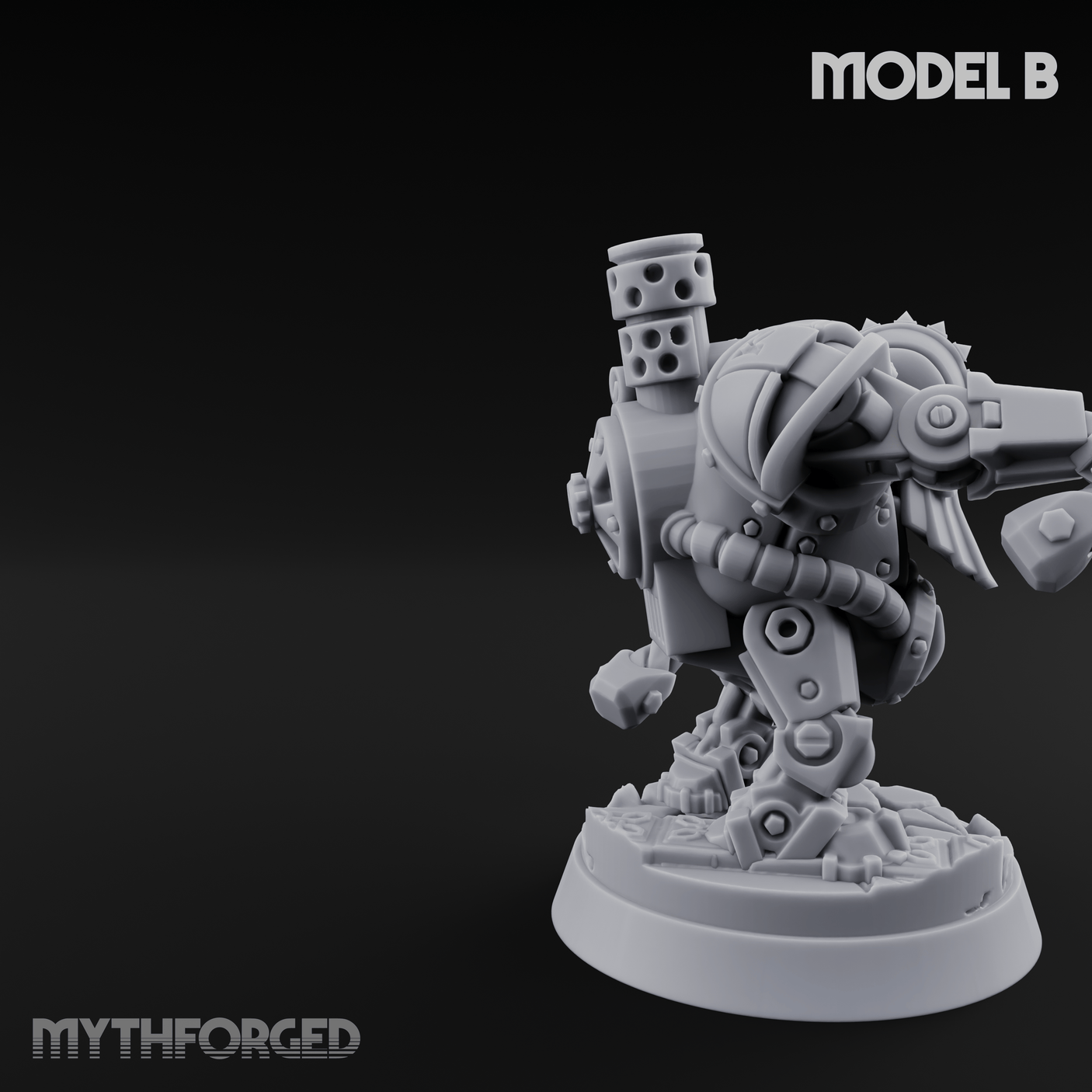 Shell Plated Striding Mech Dwarf Warriors B Miniature for Dungeons and Dragons, Pathfinder or other TTRPGs